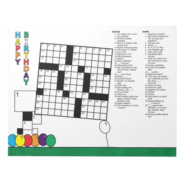 birthday crossword puzzle