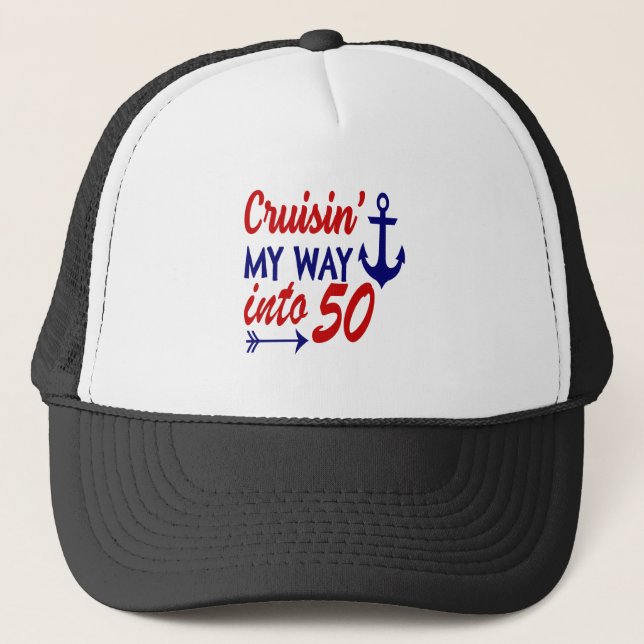Birthday Cruise 50th birthday Trucker Hat (Front)