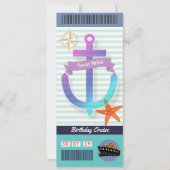 Birthday Cruise Boarding Pass Ticket Invitation (Front)