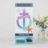 Birthday Cruise Boarding Pass Ticket Invitation (Standing Front)