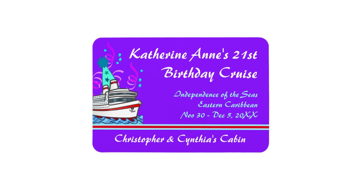 Birthday Cruise Custom Stateroom Door Marker Magnet Zazzle Com