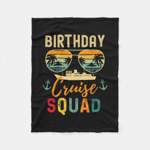 Birthday Cruise Shirts 2025 Squad Family Vacation Fleece Blanket