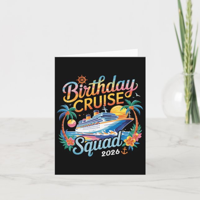 Birthday Cruise Squad 2026 Family Cruise Vacation  Card (Front)