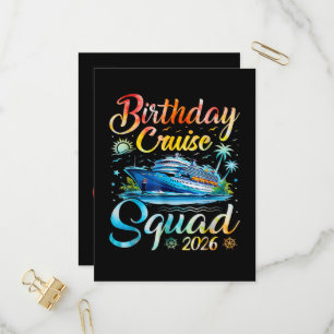 Birthday Cruise Squad 2026 Invitation Postcard