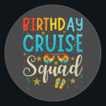 Birthday Cruise Squad Cruising Vacation Classic Round Sticker<br><div class="desc">Birthday Cruise Squad Cruising Vacation Funny Crew Graphic design Gift Classic Round Sticker Classic Collection.</div>