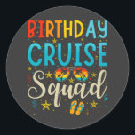 Birthday Cruise Squad Cruising Vacation Classic Round Sticker<br><div class="desc">Birthday Cruise Squad Cruising Vacation Funny Crew Graphic design Gift Classic Round Sticker Classic Collection.</div>