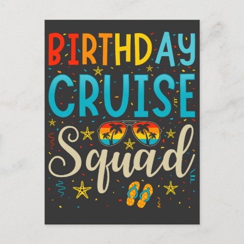 Birthday Cruise Squad Cruising Vacation Postcard