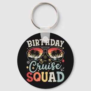 Birthday Cruise Squad Group Family Matching Circle Keychain