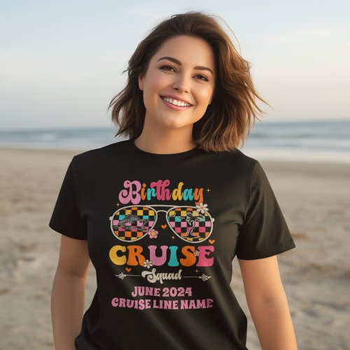 Birthday Cruise Squad retro Sunglasses T_Shirt