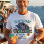 Birthday Cruising Personalized It's my Birthday T-Shirt<br><div class="desc">This design may be personalized in the area provided by changing the photo and/or text. Or it can be customized by clicking Personalize this Template and then choosing the click to customize further option and delete or change the color of the background, add text, change the text color or style,...</div>