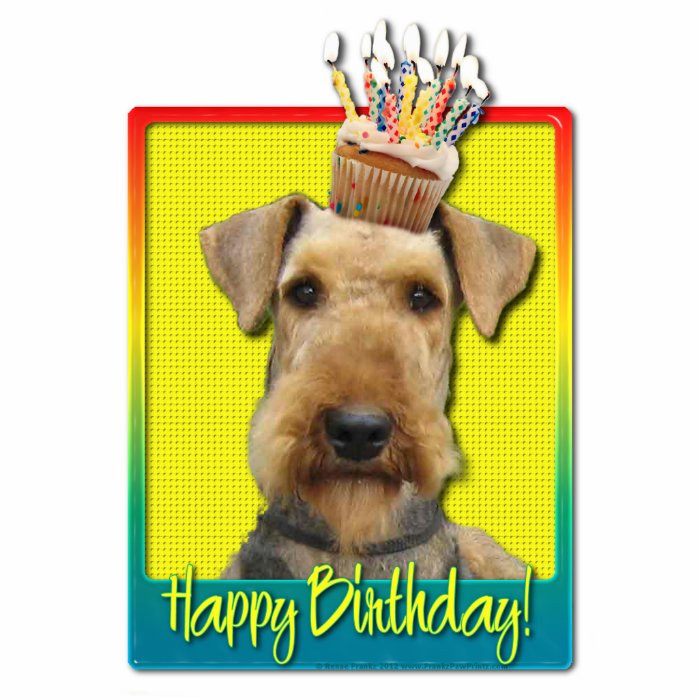 Birthday Cupcake   Airedale Photo Sculptures
