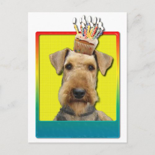 Birthday Cupcake _ Airedale Postcard