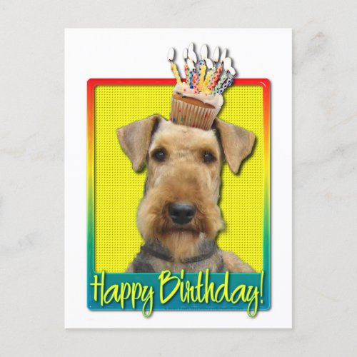 Birthday Cupcake _ Airedale Postcard
