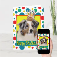 Birthday Cupcake Australian Shepherd Card Zazzle