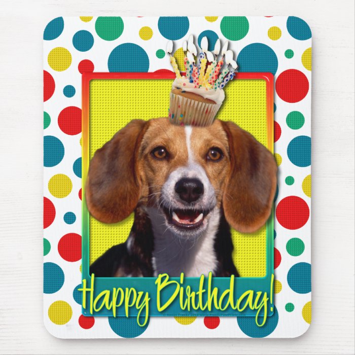 Birthday Cupcake   Beagle Mouse Pad