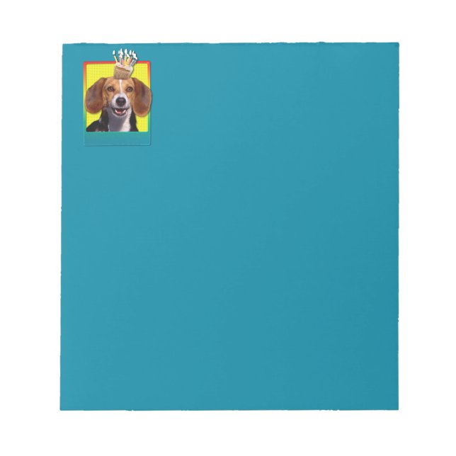 Birthday Cupcake - Beagle Notepad (Front)