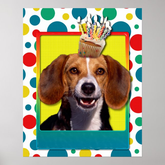 Birthday Cupcake - Beagle Poster (Front)