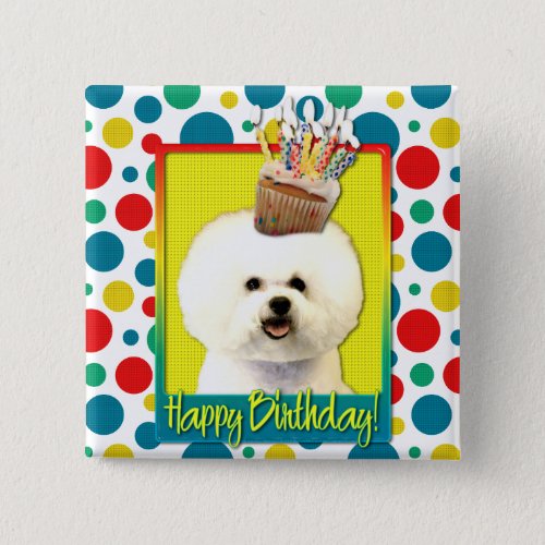 Birthday Cupcake _ Bichon Frise Button