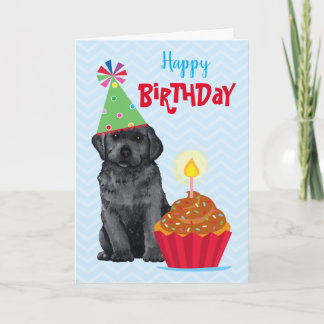 Birthday Cupcake Black Lab Card