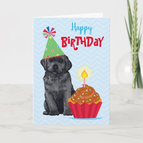 Birthday Cupcake Black Lab Card