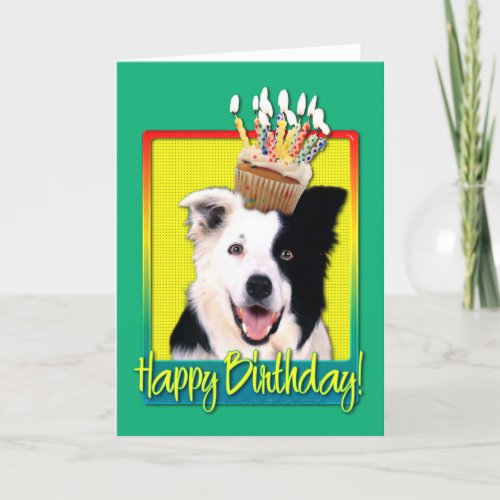 Birthday Cupcake  Border Collie Card