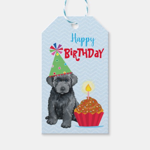 Birthday Cupcake Bouvier des Flandres Gift Tags