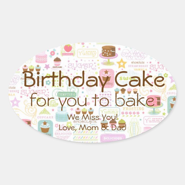 Birthday Cupcake Cake to Bake Gift in a Jar Label Sticker