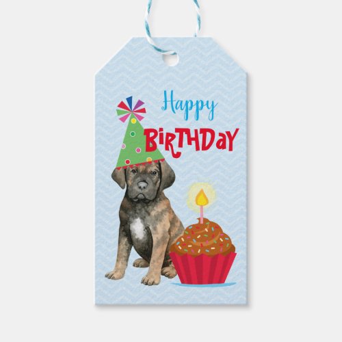 Birthday Cupcake Cane Corso Gift Tags