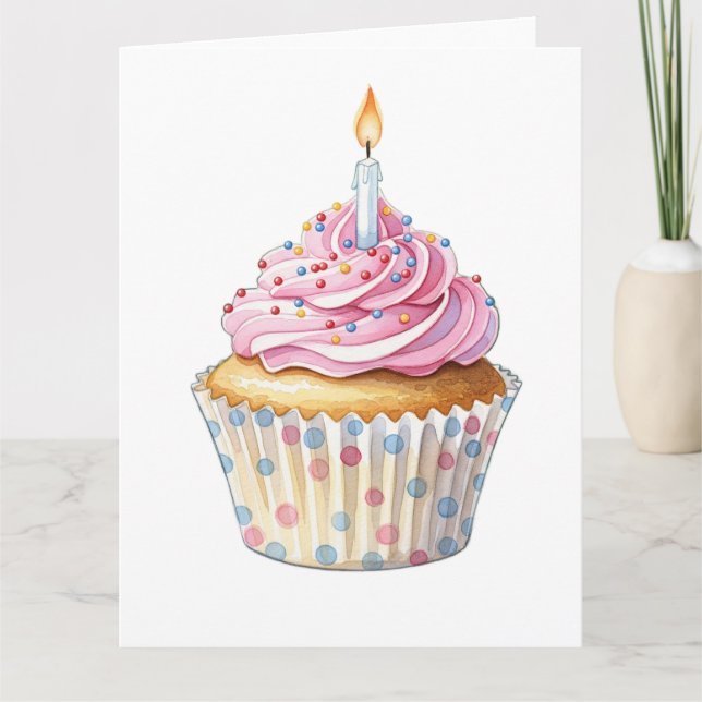 Birthday Cupcake Card (inside blank) (Front)