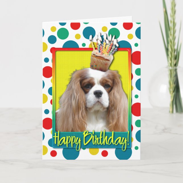 Birthday Cupcake - Cavalier - Blenheim Card (Front)