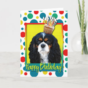 Birthday Cupcake - Cavalier - Tri-Color Card