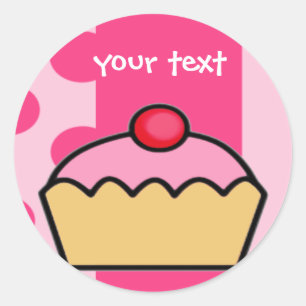 birthday cupcake classic round sticker