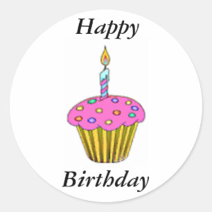 Birthday Cupcake Classic Round Sticker