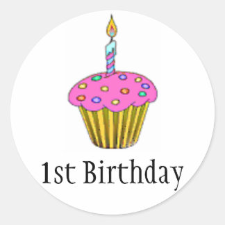 Birthday Cupcake Classic Round Sticker