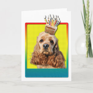 Birthday Cupcake — Cocker Spaniel Card