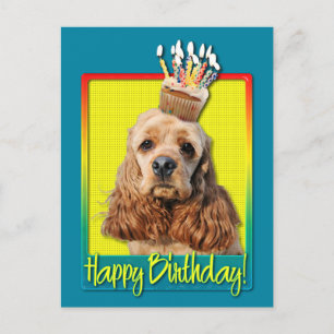 Birthday Cupcake - Cocker Spaniel Postcard