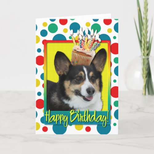 Birthday Cupcake _ Corgi Card
