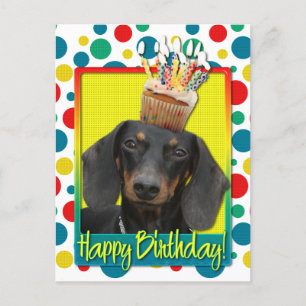 Birthday Cupcake - Dachshund - Winston Postcard
