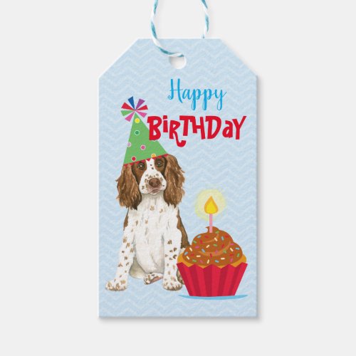 Birthday Cupcake English Springer Spaniel Gift Tags