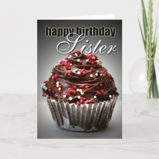 Birthday Cupcake for My Sister Card