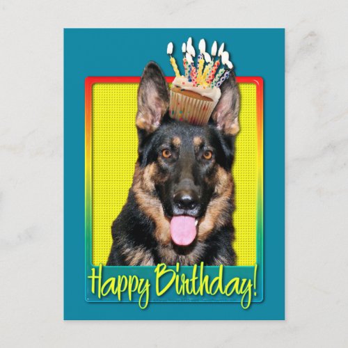 Birthday Cupcake _ German Shepherd _ Kuno Postcard