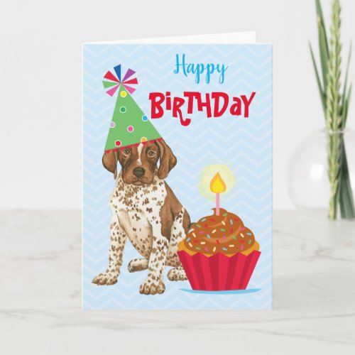 Birthday Cupcake German Shorthaired Pointer Card