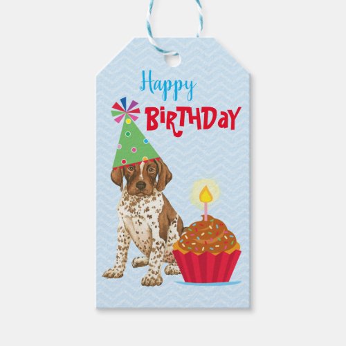 Birthday Cupcake German Shorthaired Pointer Gift Tags