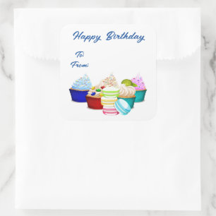 Birthday Cupcake Gift Tag Stickers