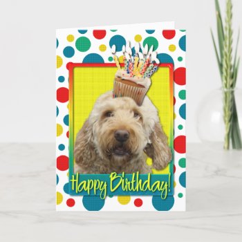 Birthday Cupcake - Goldendoodle Card by FrankzPawPrintz at Zazzle