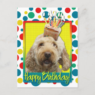 Birthday Cupcake - GoldenDoodle Postcard