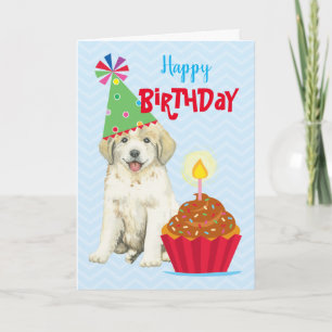 Birthday Cupcake Great Pyrenees Card