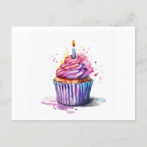 Birthday Cupcake Holiday Postcard