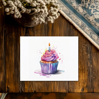 Birthday Cupcake Holiday Postcard