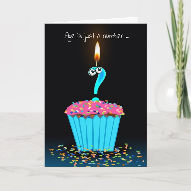 Birthday Cupcake Humor Card (Front)